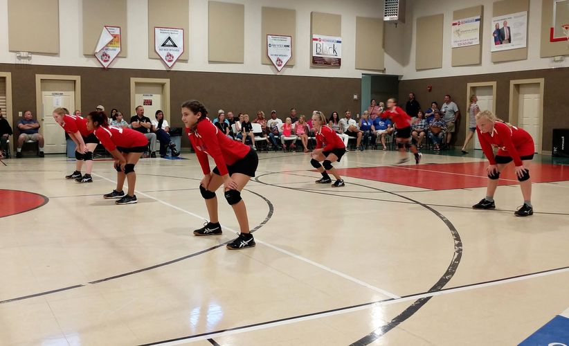HCAMiddleSchoolGirlsVolleyballteamservestoopponents Athletics at Haywood Christian Academy